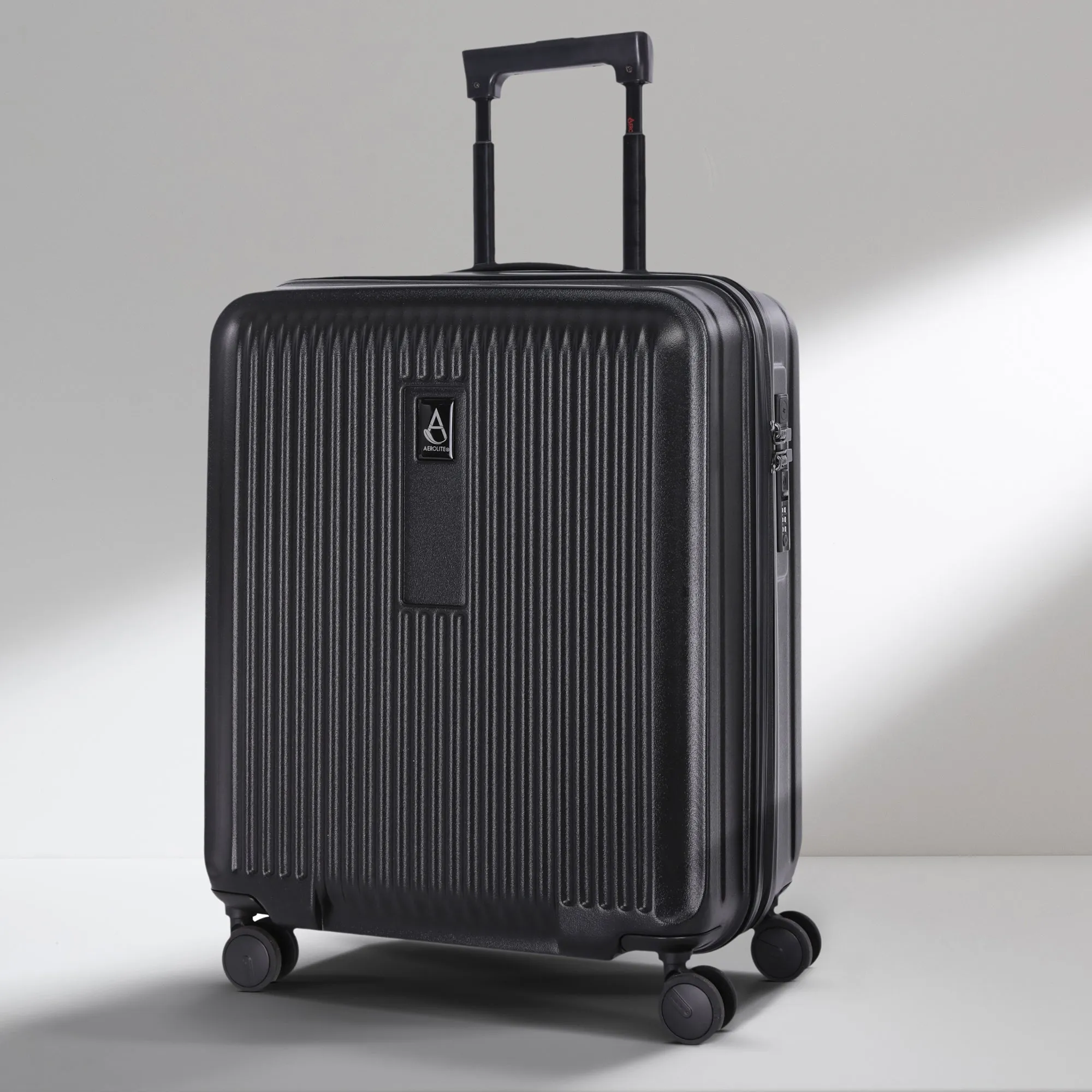 Aerolite M-Lite Premium 56x45x25cm Easyjet Plus Cabin Suitcase with USB Port, TSA Lock, Silent Hinomoto Wheels, Lightweight Polypropylene, 15-Year Warranty