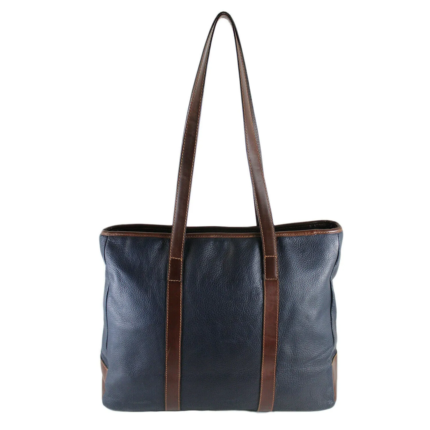 Colombian Bags Navy Leather Shopping Tote