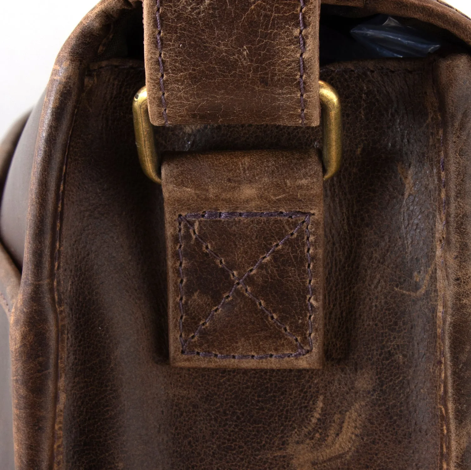DayTrekr Distressed Leather Laptop Messenger Bag