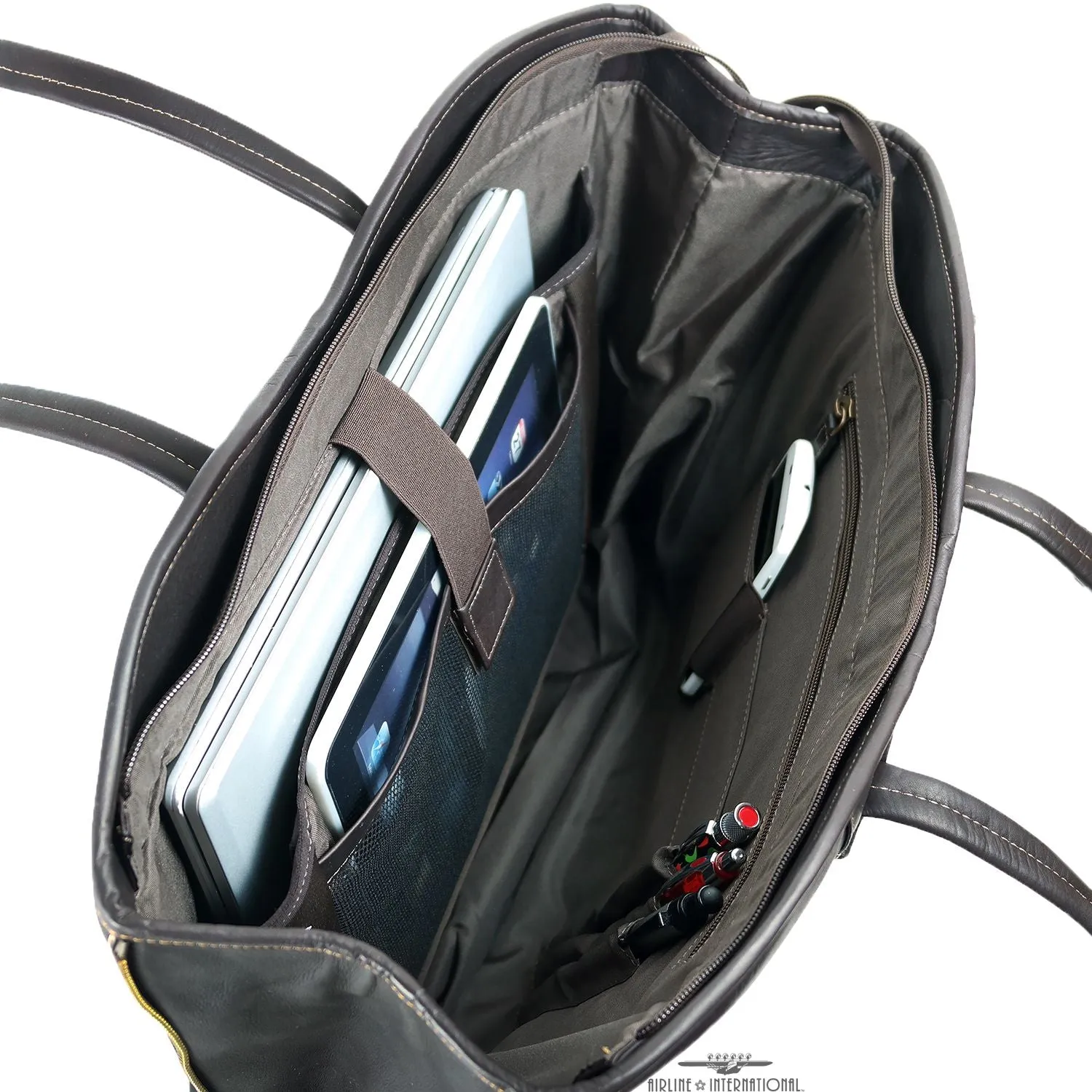 DayTrekr Leather Expandable Computer Tote