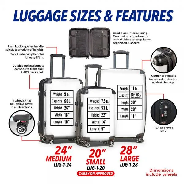 Edmonton Elks - #6 Team Stripe Luggage