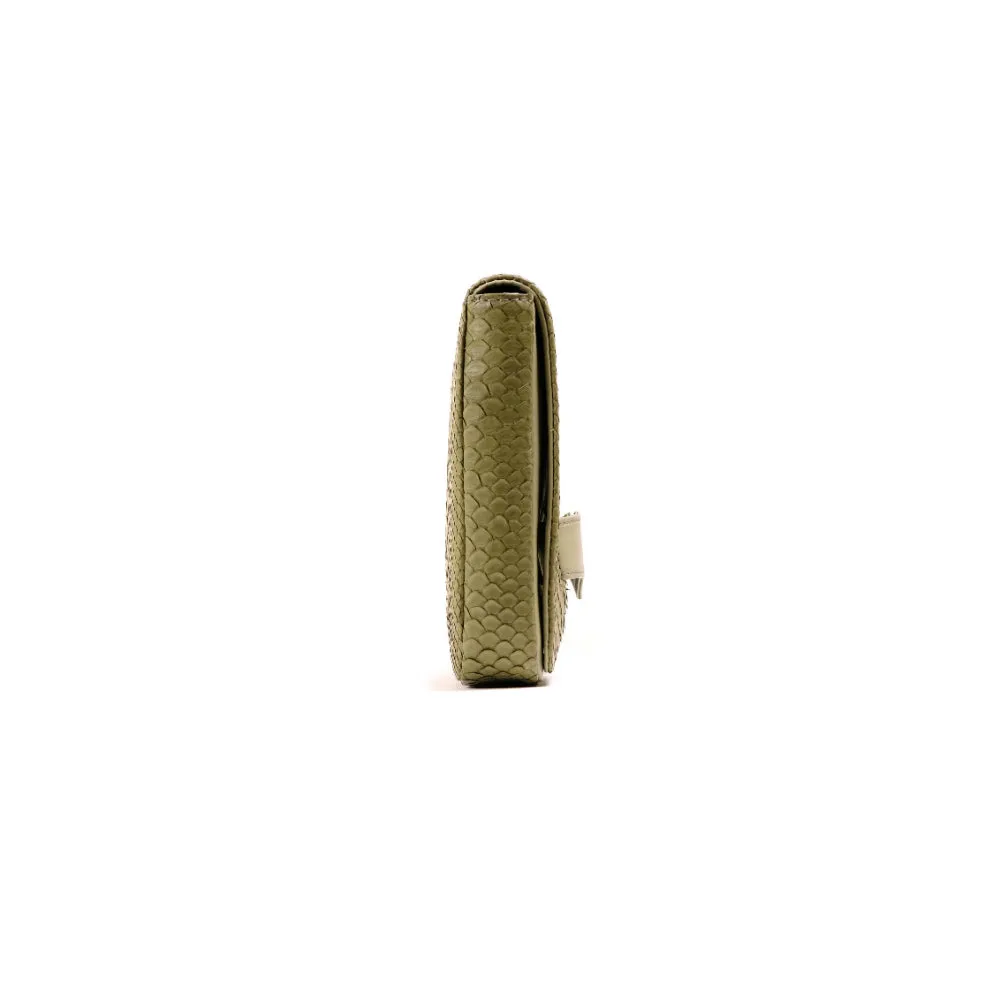 Kyra Let Me Talk Sage Green Clutch Bag