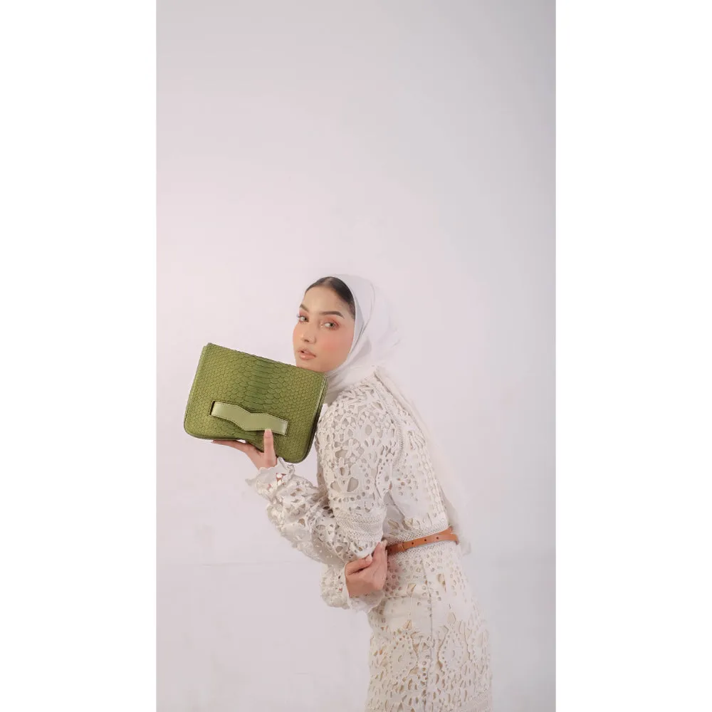 Kyra Let Me Talk Sage Green Clutch Bag