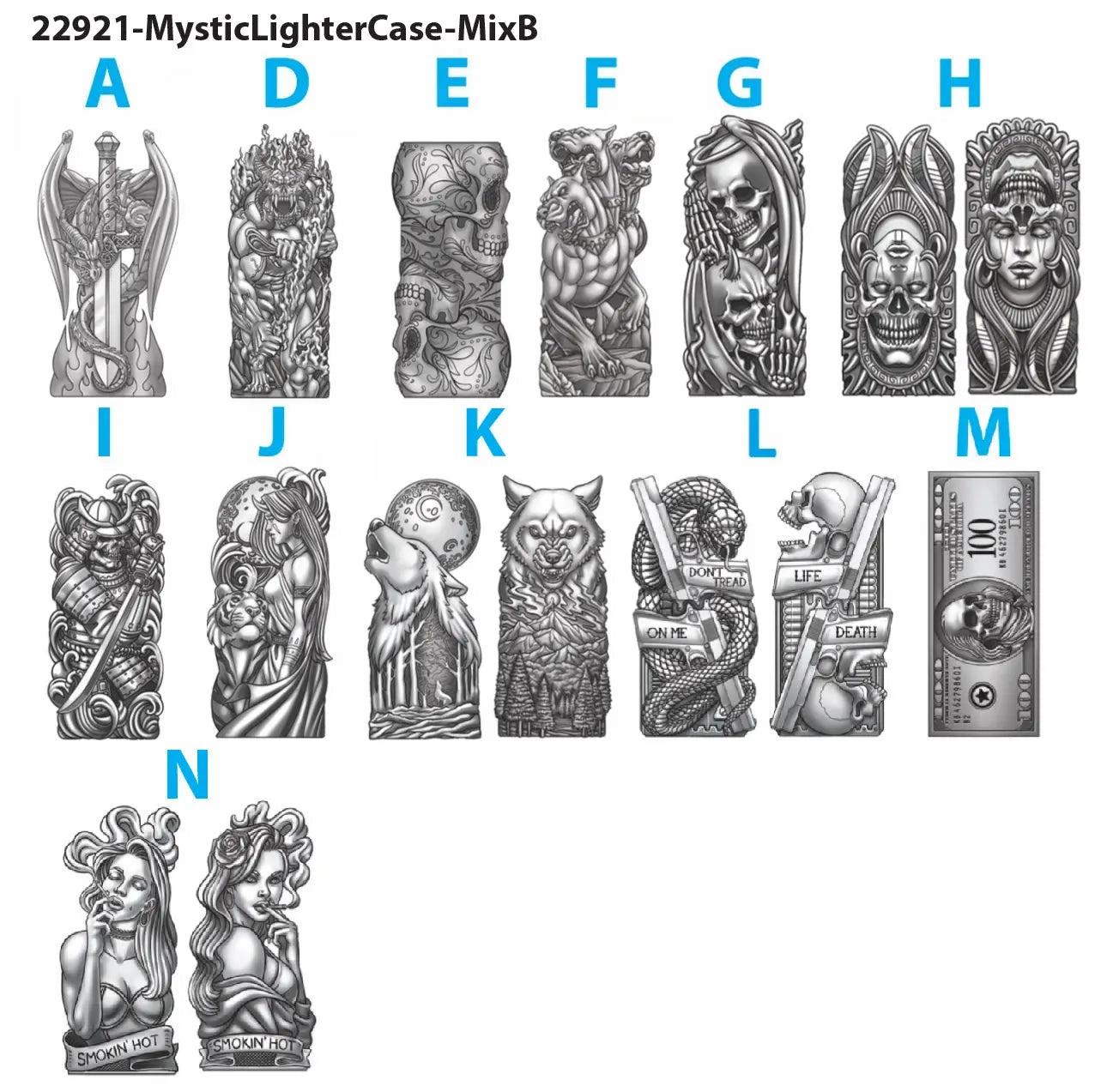 Metal Mystic Lighter Case with Bottle Opener - 12 Pieces Per Retail Ready Display 22921