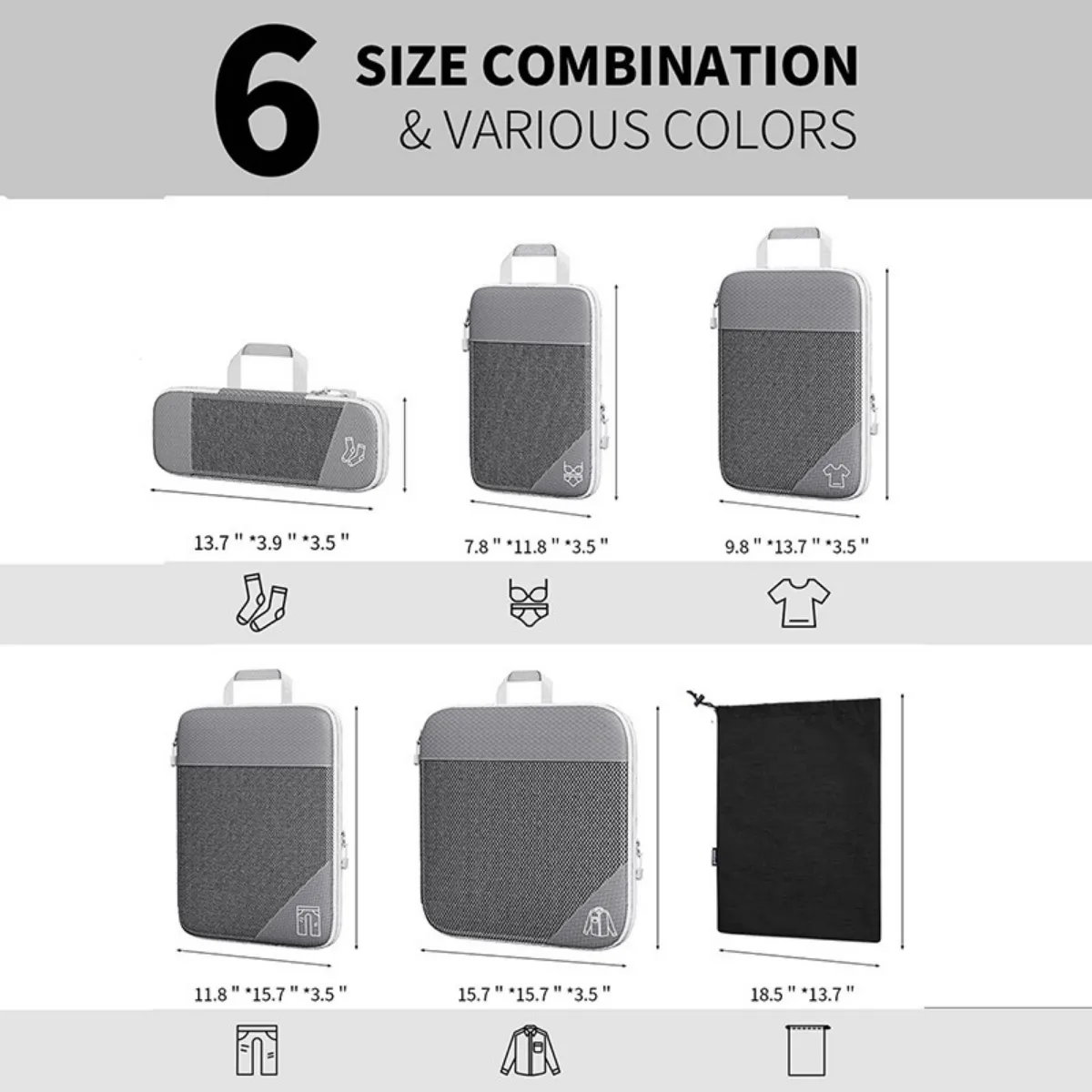 Packing Cubes 6-Pieces Set