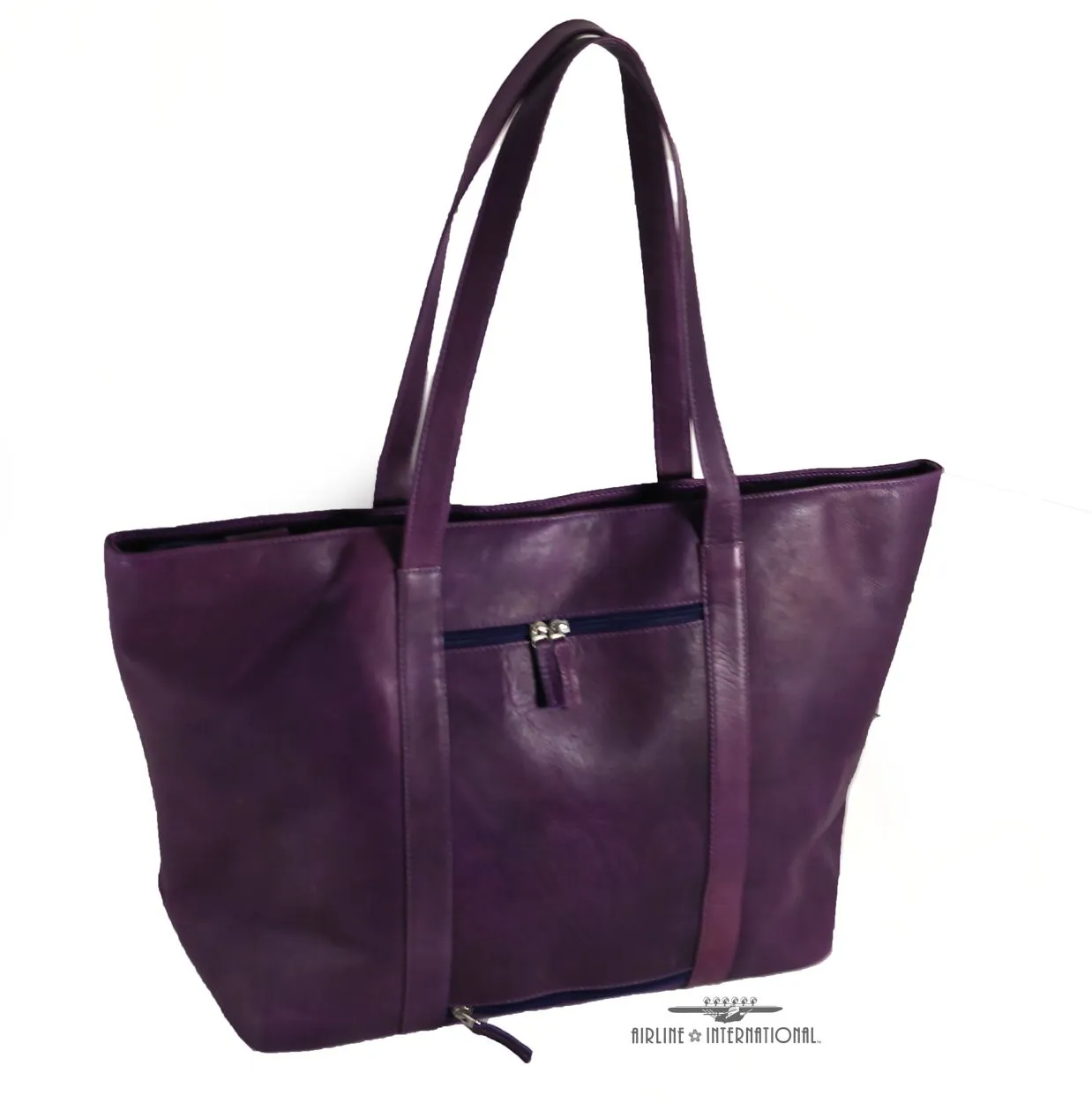Swerv Collection Purple Leather Super Shopper Tote
